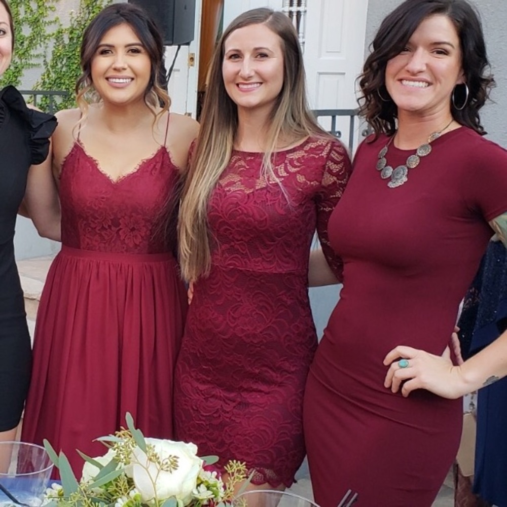 Maroon Lace Dress